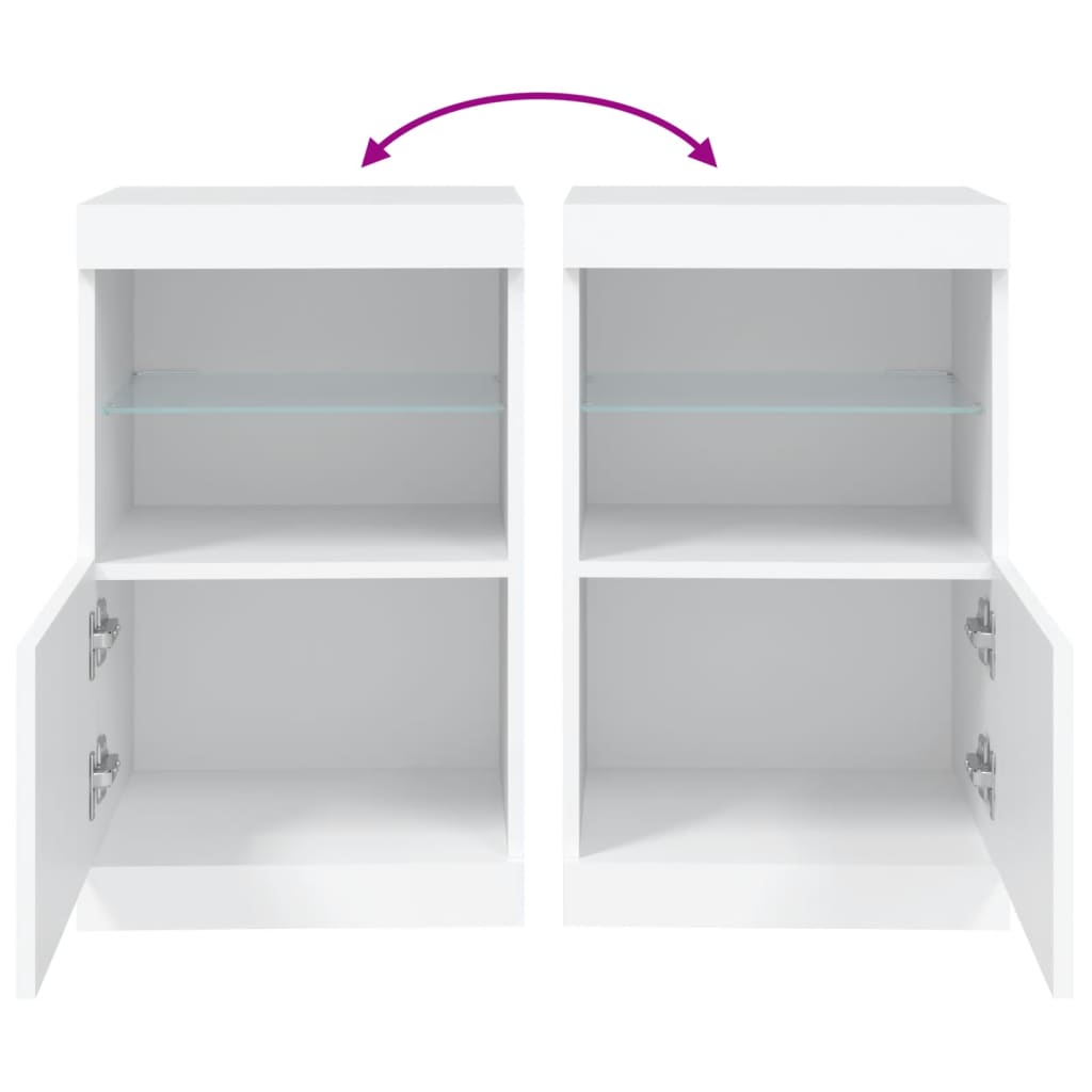 Komoda s LED svjetlima bijela 41x37x67 cm
