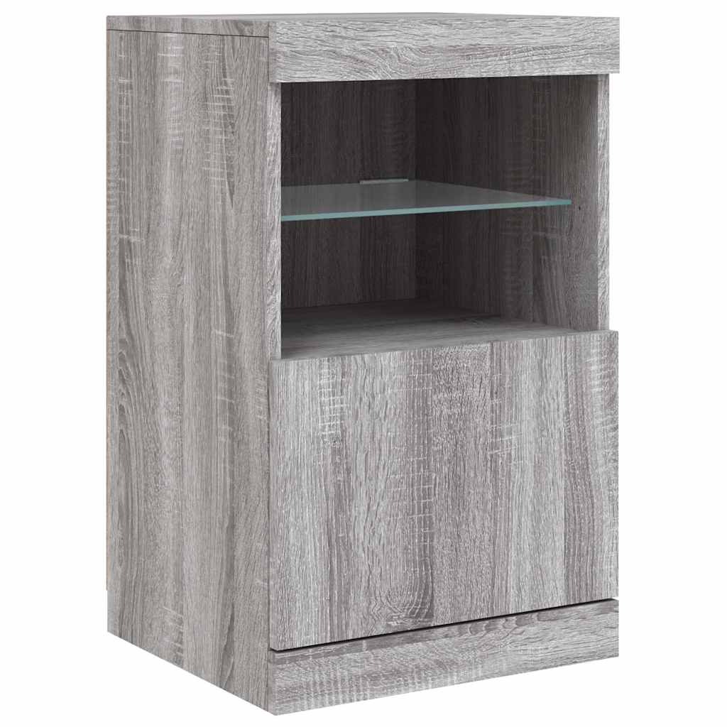 Komoda s LED svjetlima boja sivog hrasta 41 x 37 x 67 cm