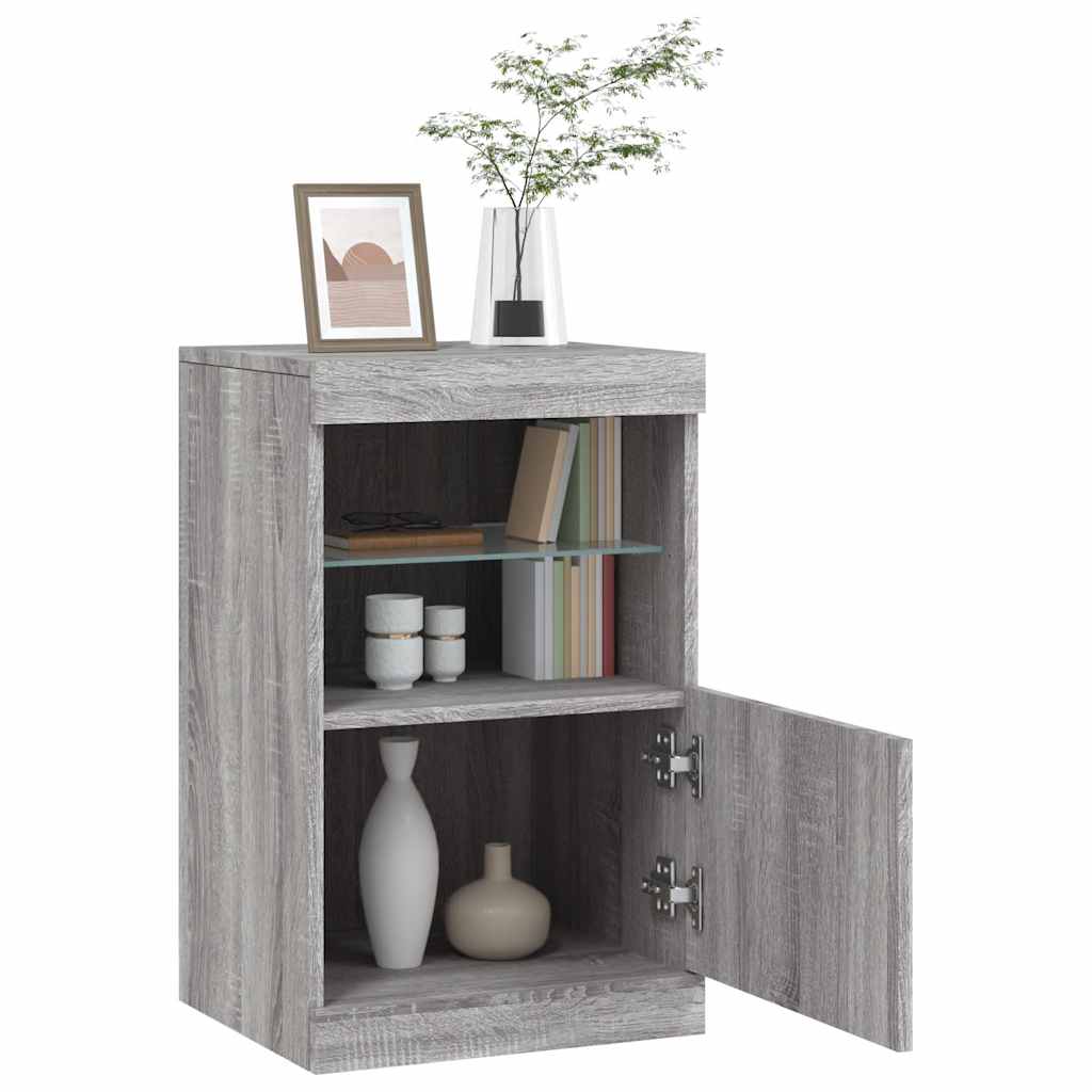 Komoda s LED svjetlima boja sivog hrasta 41 x 37 x 67 cm