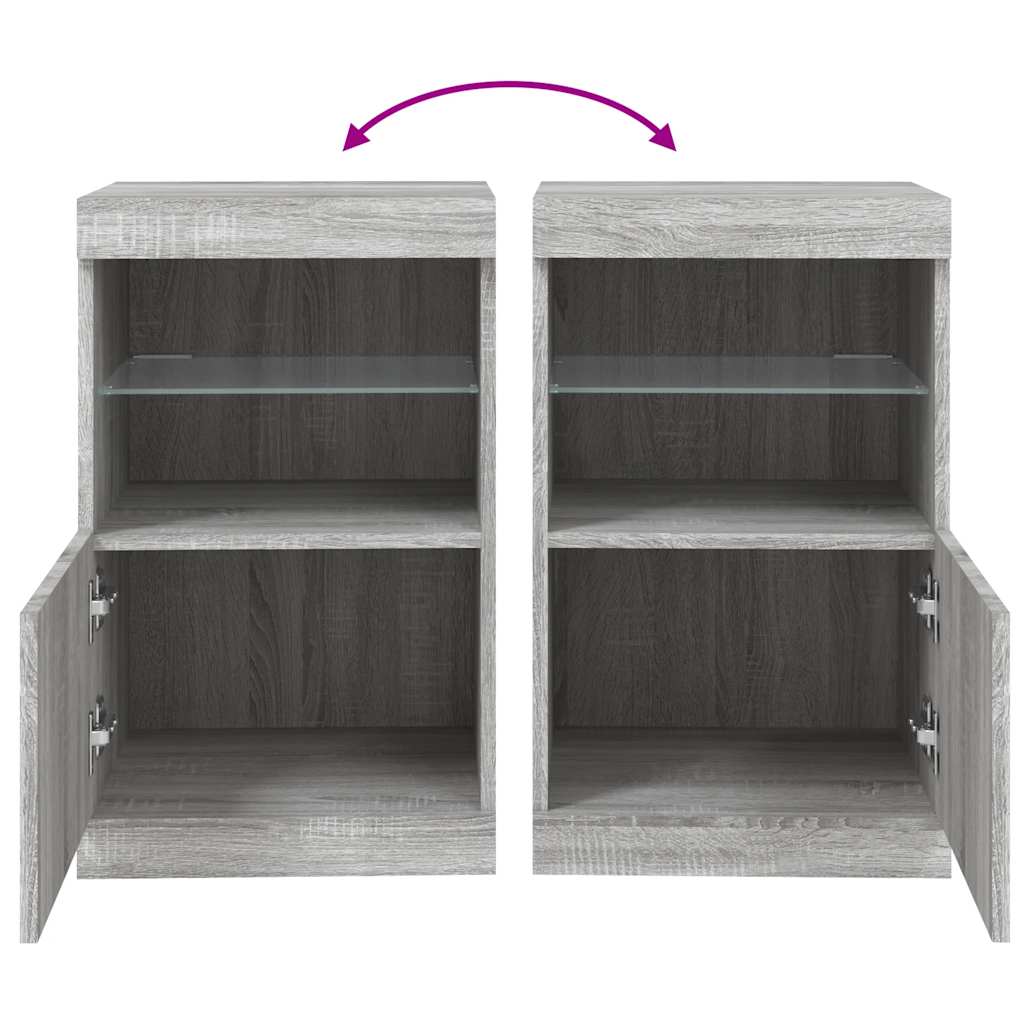 Komoda s LED svjetlima boja sivog hrasta 41 x 37 x 67 cm