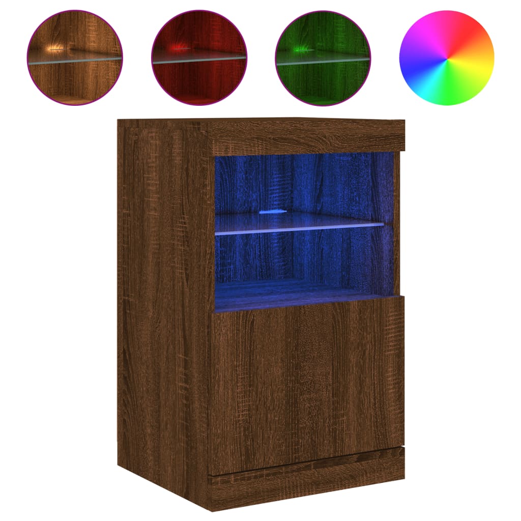 Komoda s LED svjetlima boja hrasta 41x37x67 cm