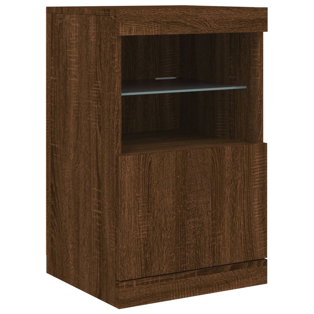 Komoda s LED svjetlima boja hrasta 41x37x67 cm
