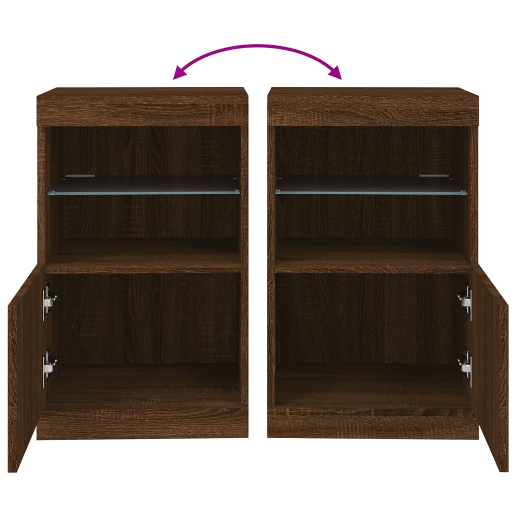 Komoda s LED svjetlima boja hrasta 41x37x67 cm