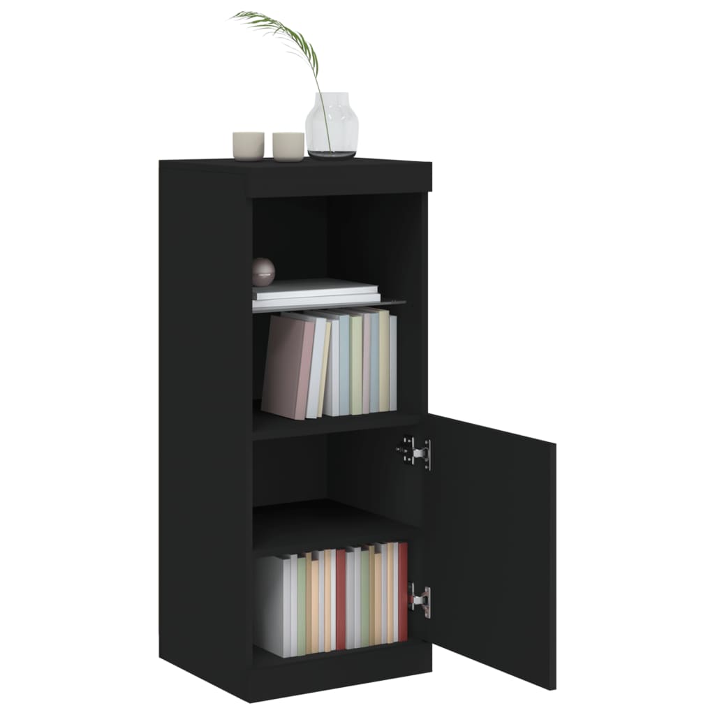 Komoda s LED svjetlima crna 41x37x100 cm