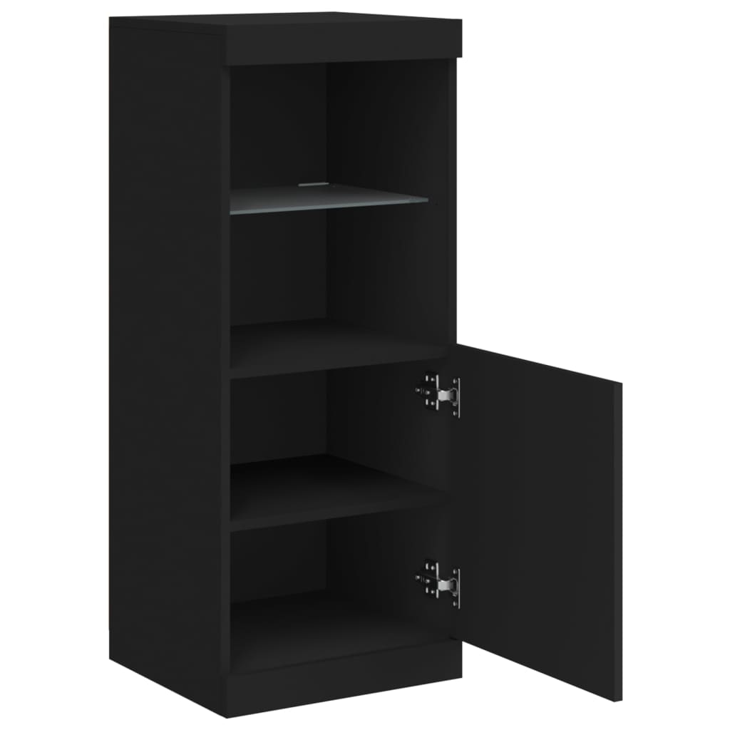 Komoda s LED svjetlima crna 41x37x100 cm