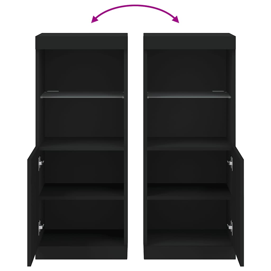 Komoda s LED svjetlima crna 41x37x100 cm