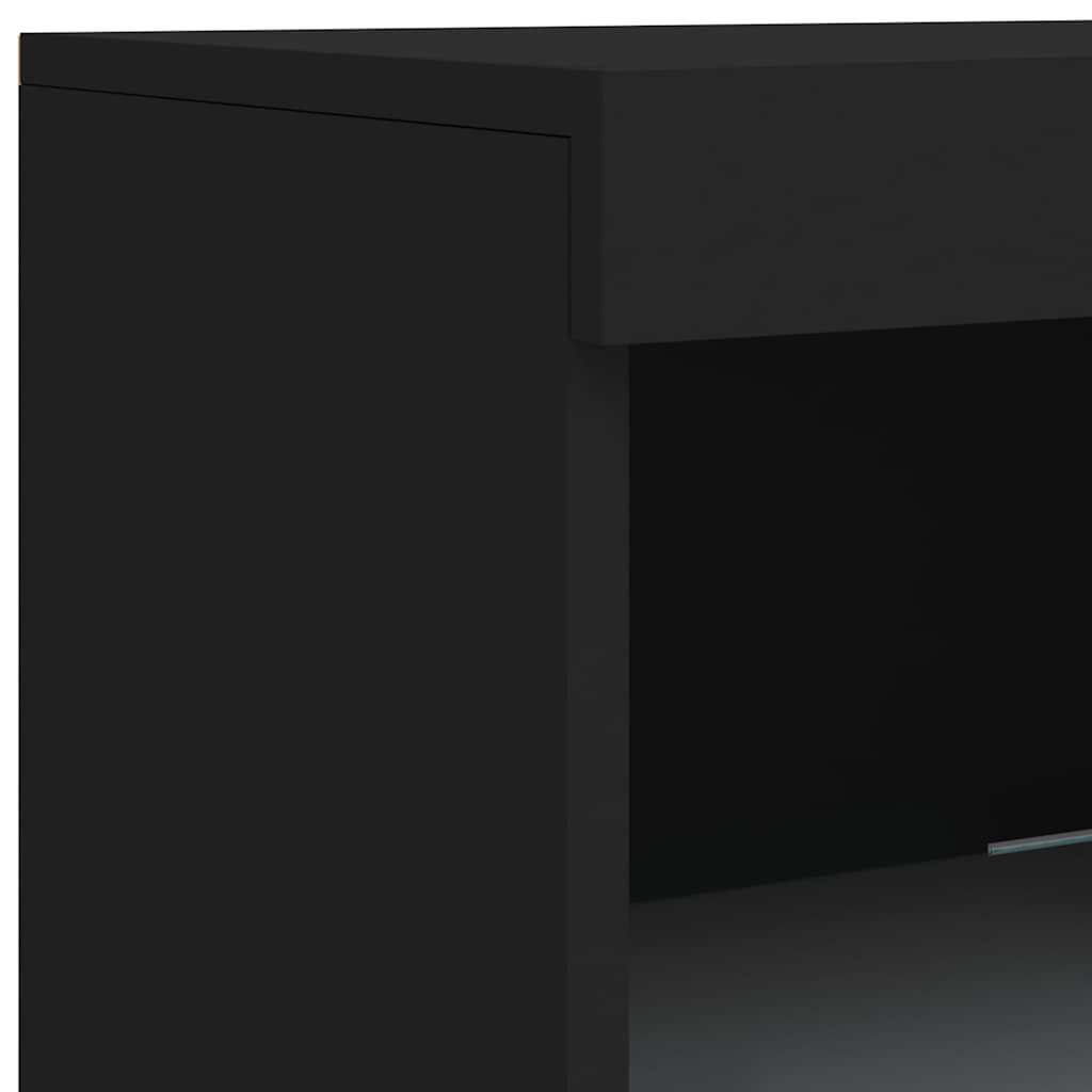 Komoda s LED svjetlima crna 41x37x100 cm