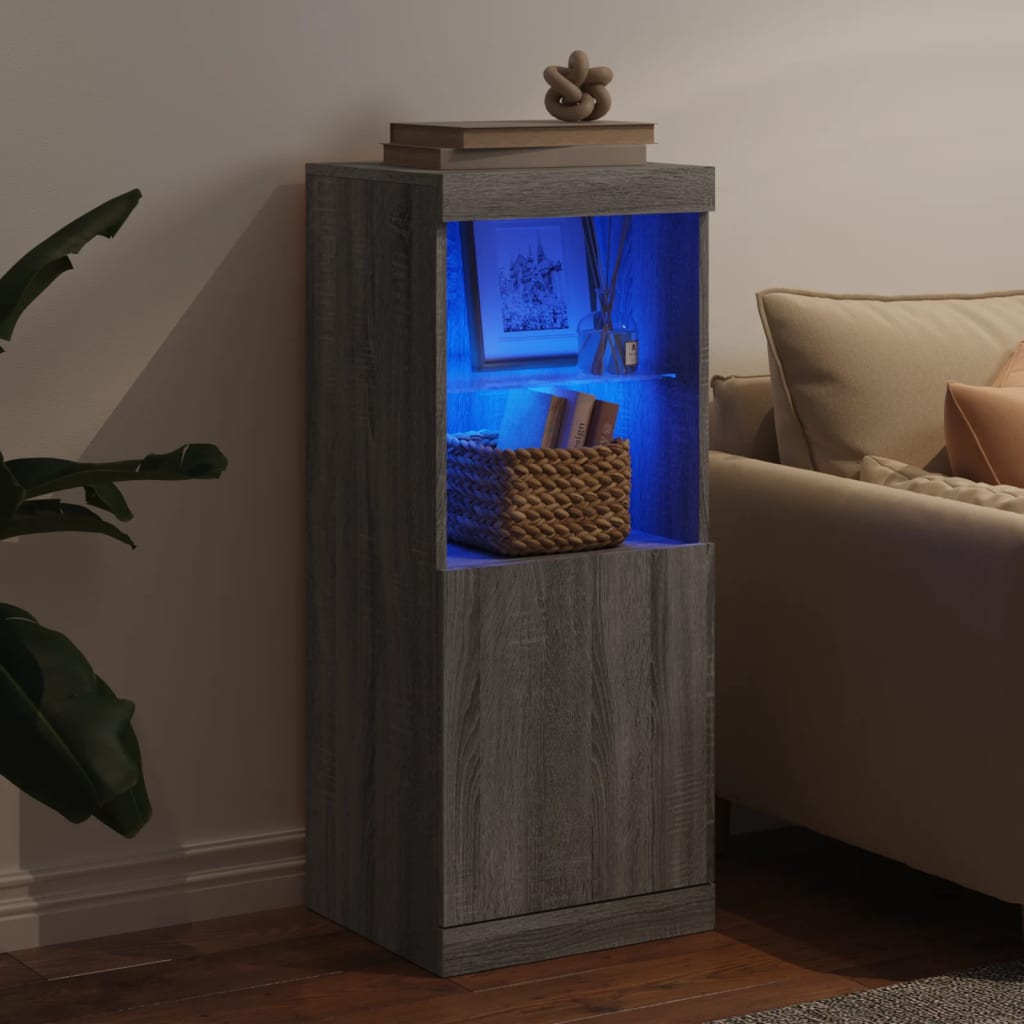 Komoda s LED svjetlima boja sivog hrasta 41x37x100 cm