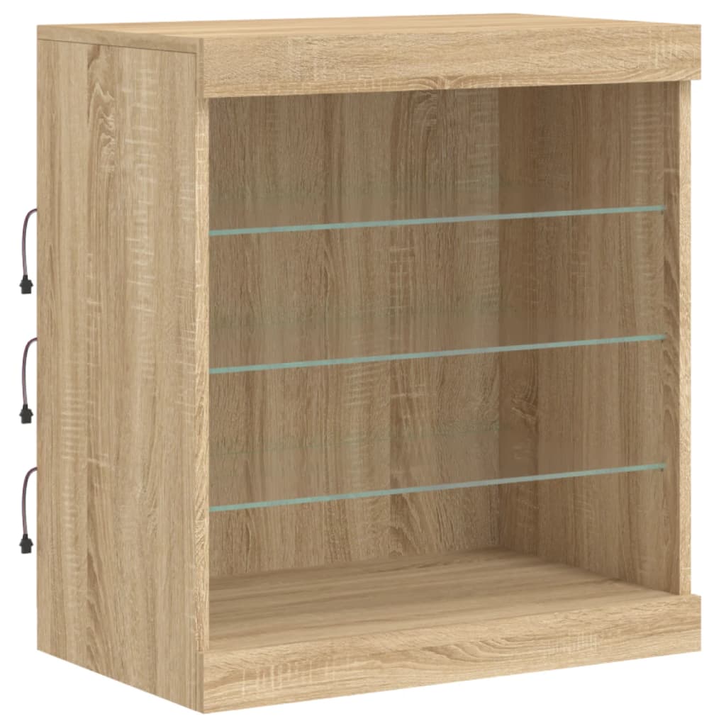Komoda s LED svjetlima boja hrasta sonome 60,5x37x67 cm