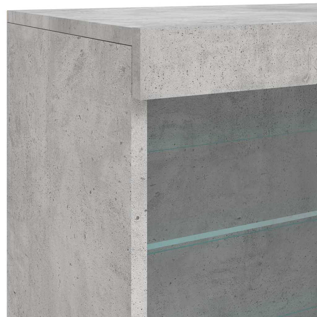 Komoda s LED svjetlima siva boja betona 60,5x37x67 cm