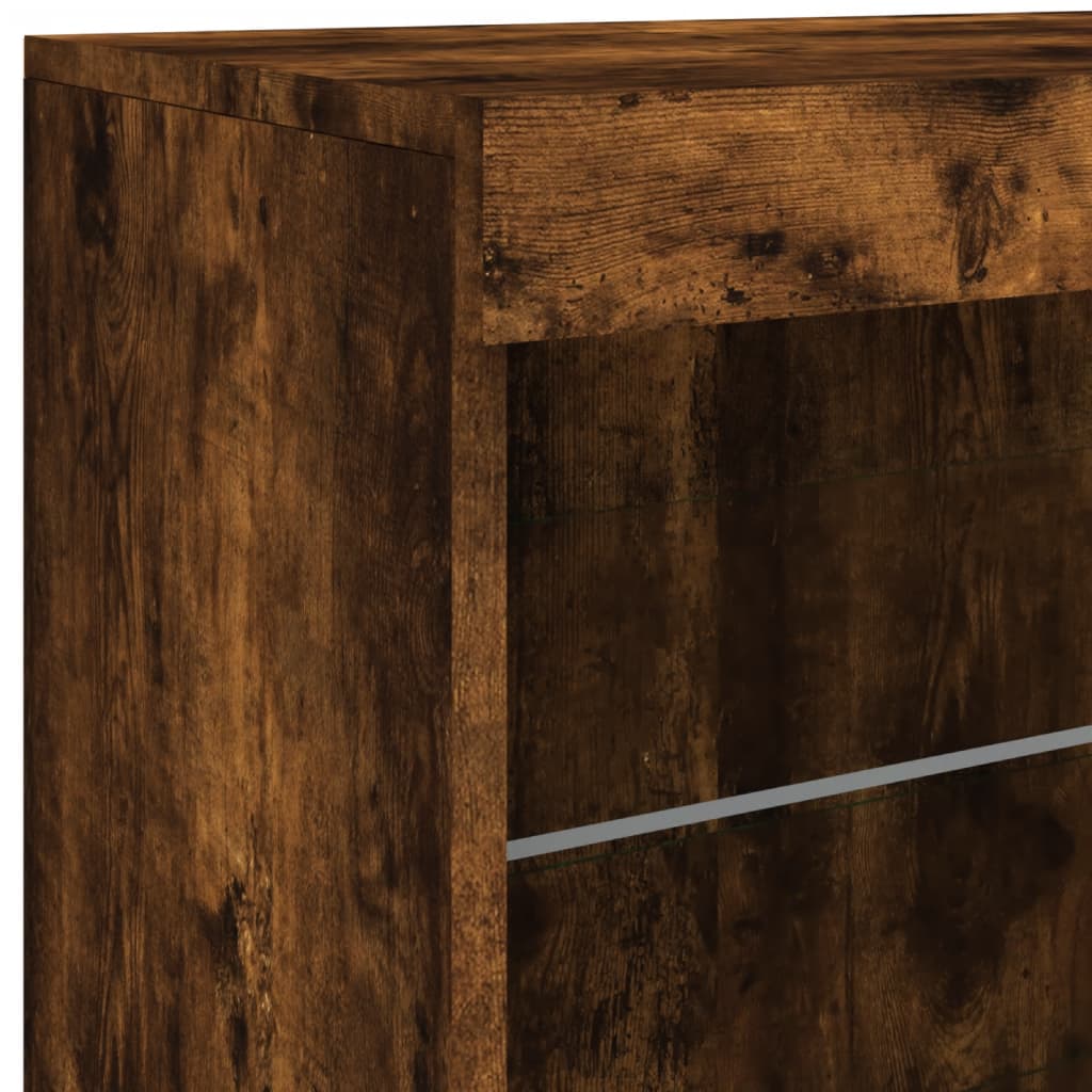 Komoda s LED svjetlima boja dimljenog hrasta 60,5x37x67 cm