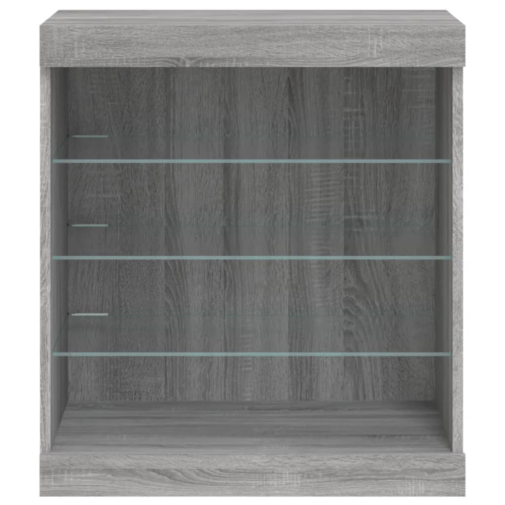 Komoda s LED svjetlima boja sivog hrasta 60,5x37x67 cm