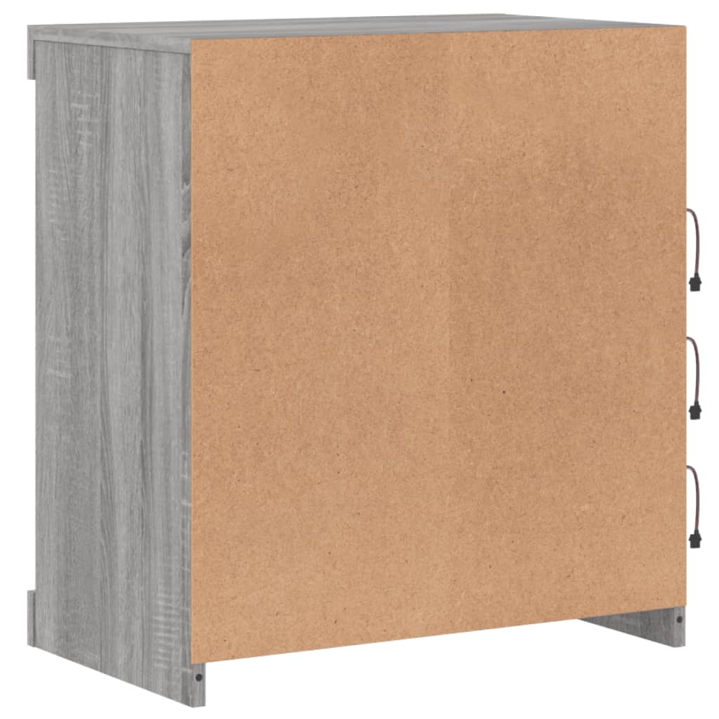 Komoda s LED svjetlima boja sivog hrasta 60,5x37x67 cm