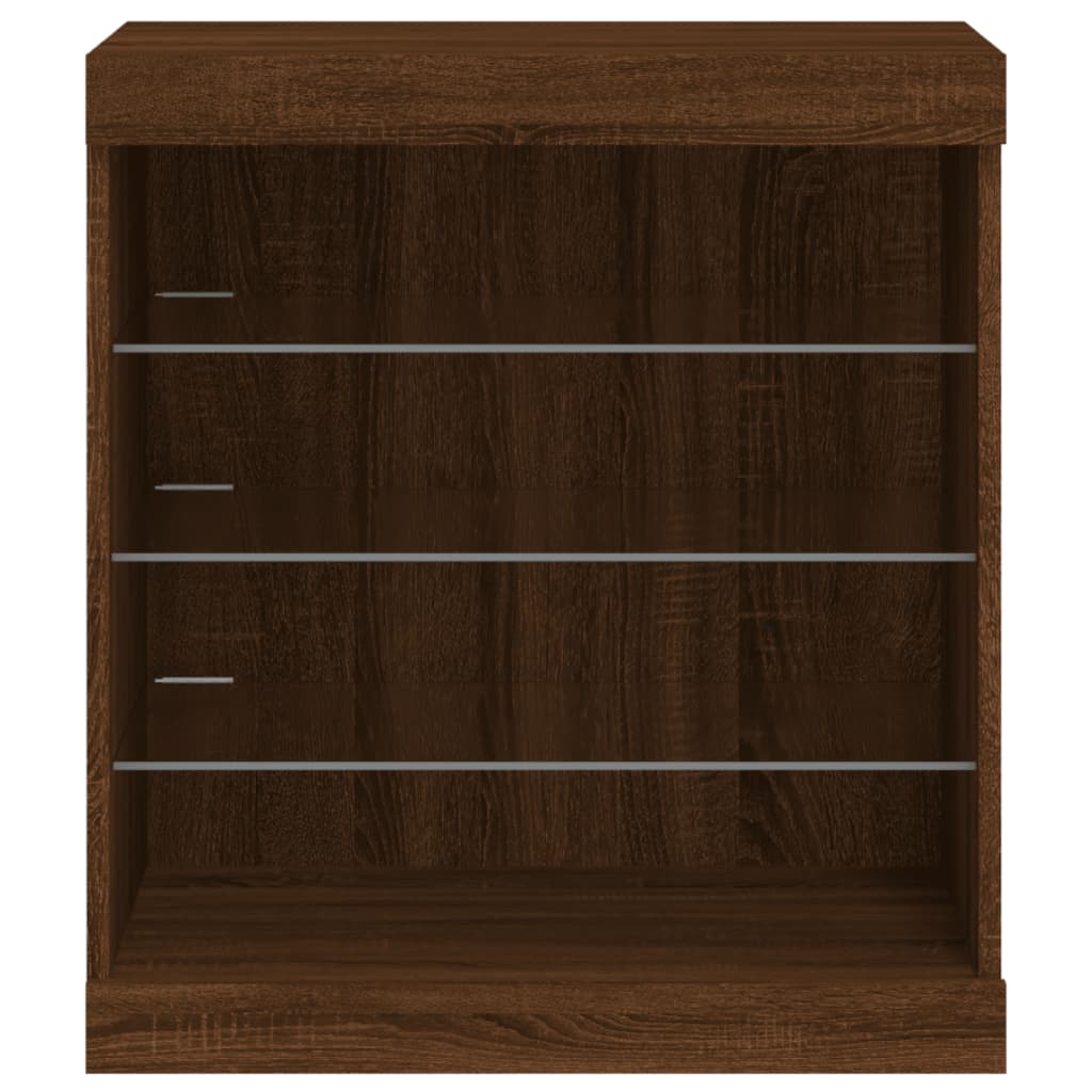 Komoda s LED svjetlima boja smeđeg hrasta 60,5x37x67 cm