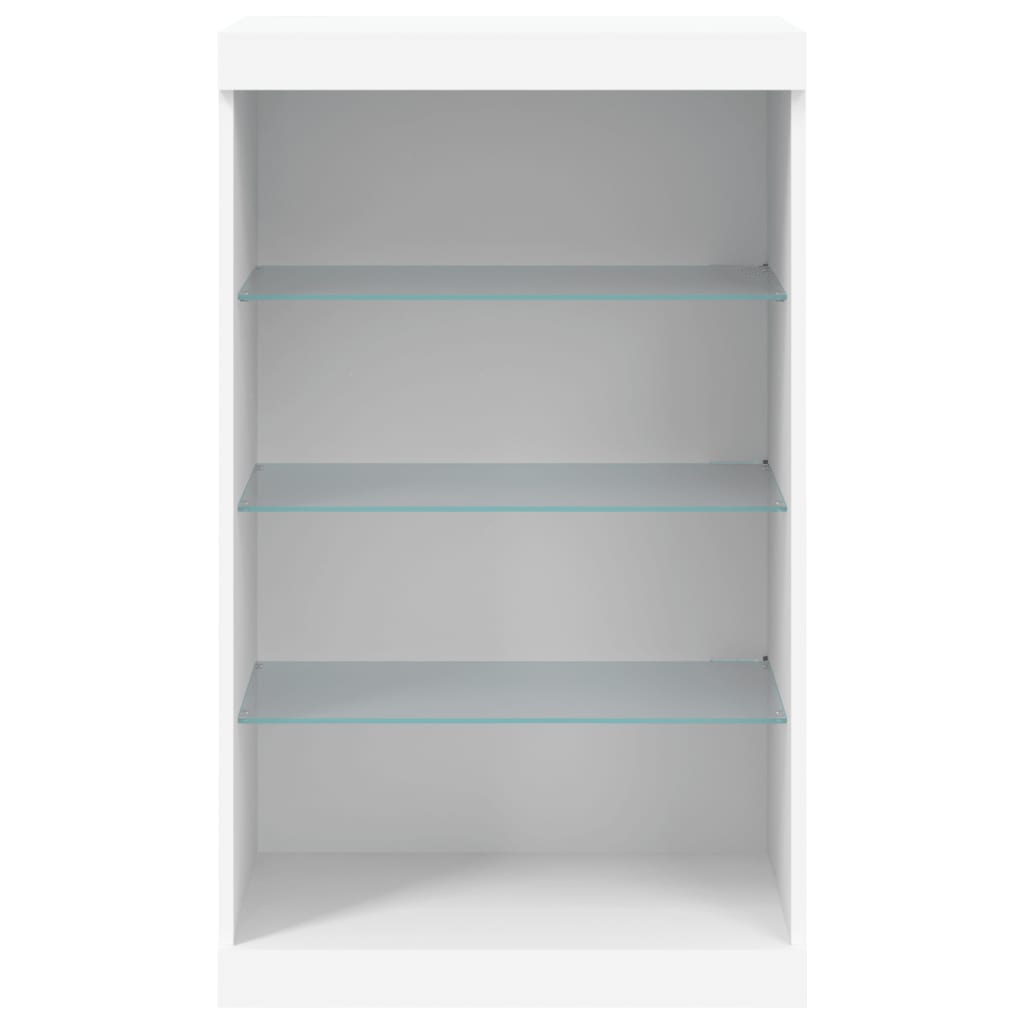 Komoda s LED svjetlima bijela 60,5x37x100 cm