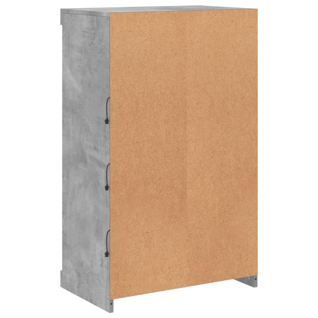 Komoda s LED svjetlima siva boja betona 60,5x37x100 cm