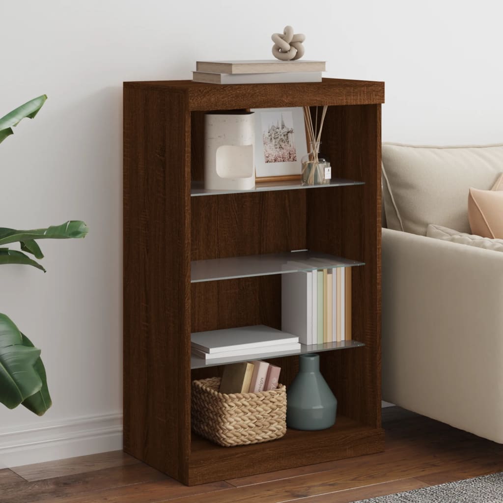 Komoda s LED svjetlima boja smeđeg hrasta 60,5x37x100 cm