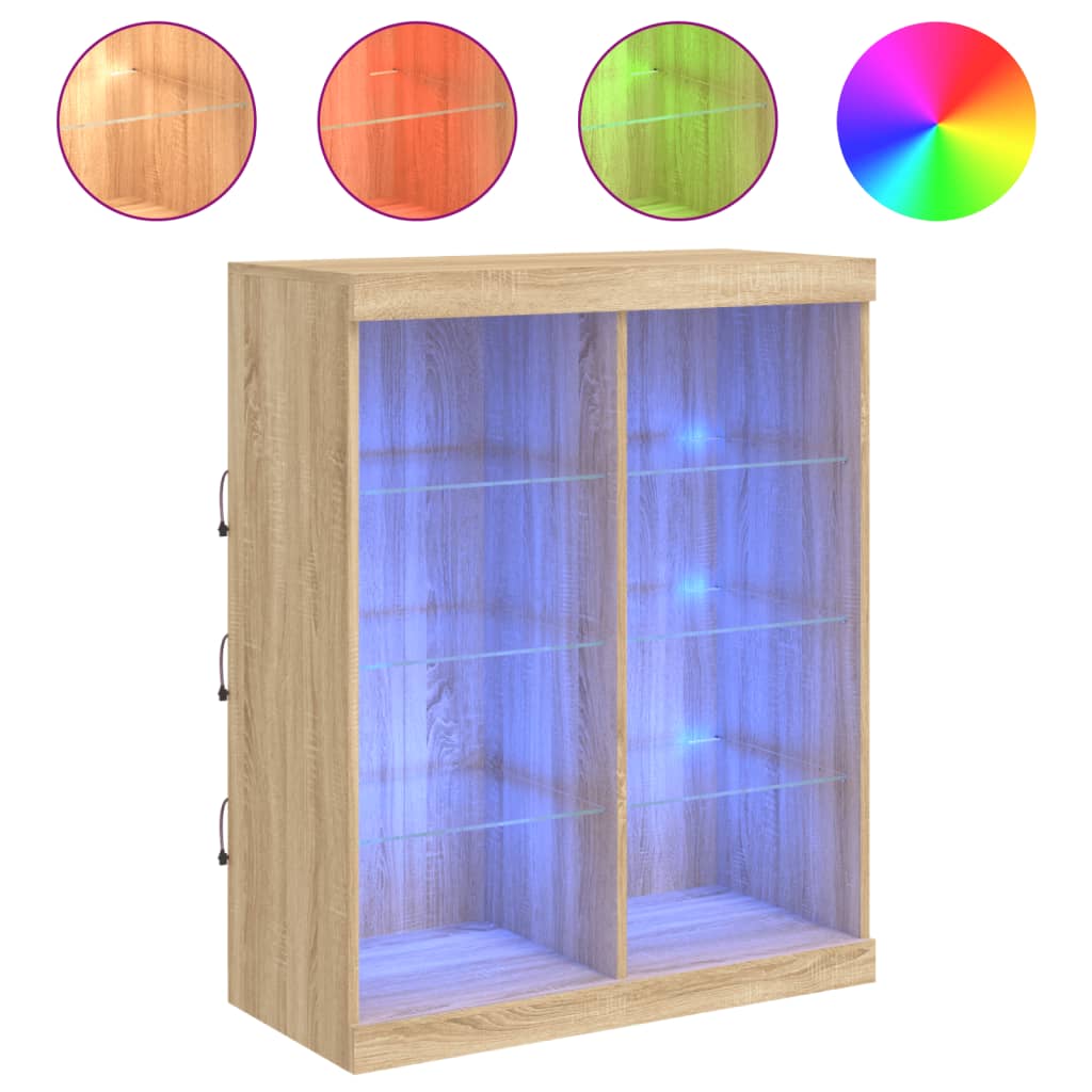 Komoda s LED svjetlima boja hrasta sonome 81x37x100 cm