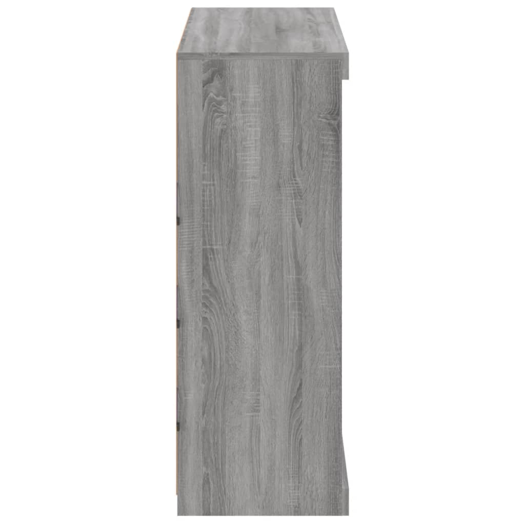 Komoda s LED svjetlima boja sivog hrasta 81x37x100 cm