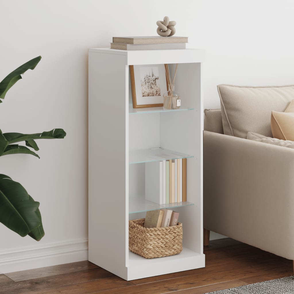 Komoda s LED svjetlima bijela 41x37x100 cm