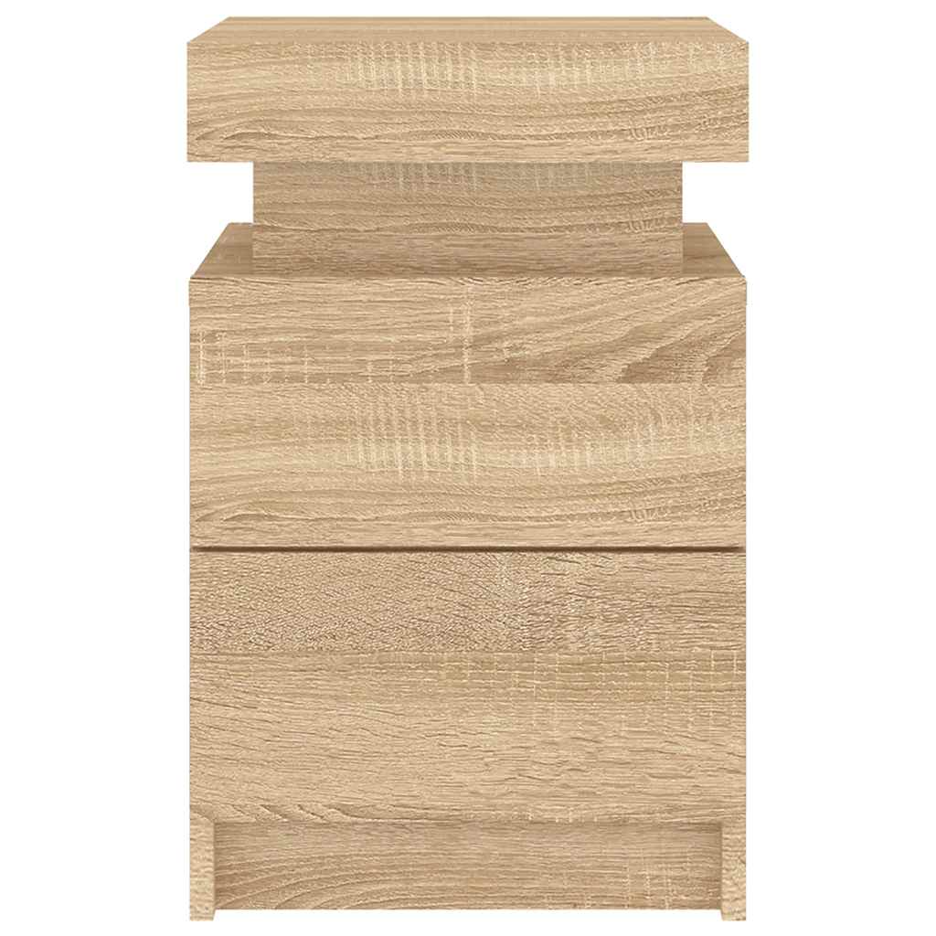 Noćni ormarić s LED svjetlima boja hrasta sonome 35x39x55 cm