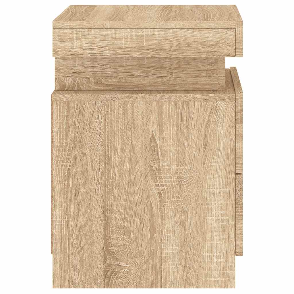 Noćni ormarić s LED svjetlima boja hrasta sonome 35x39x55 cm
