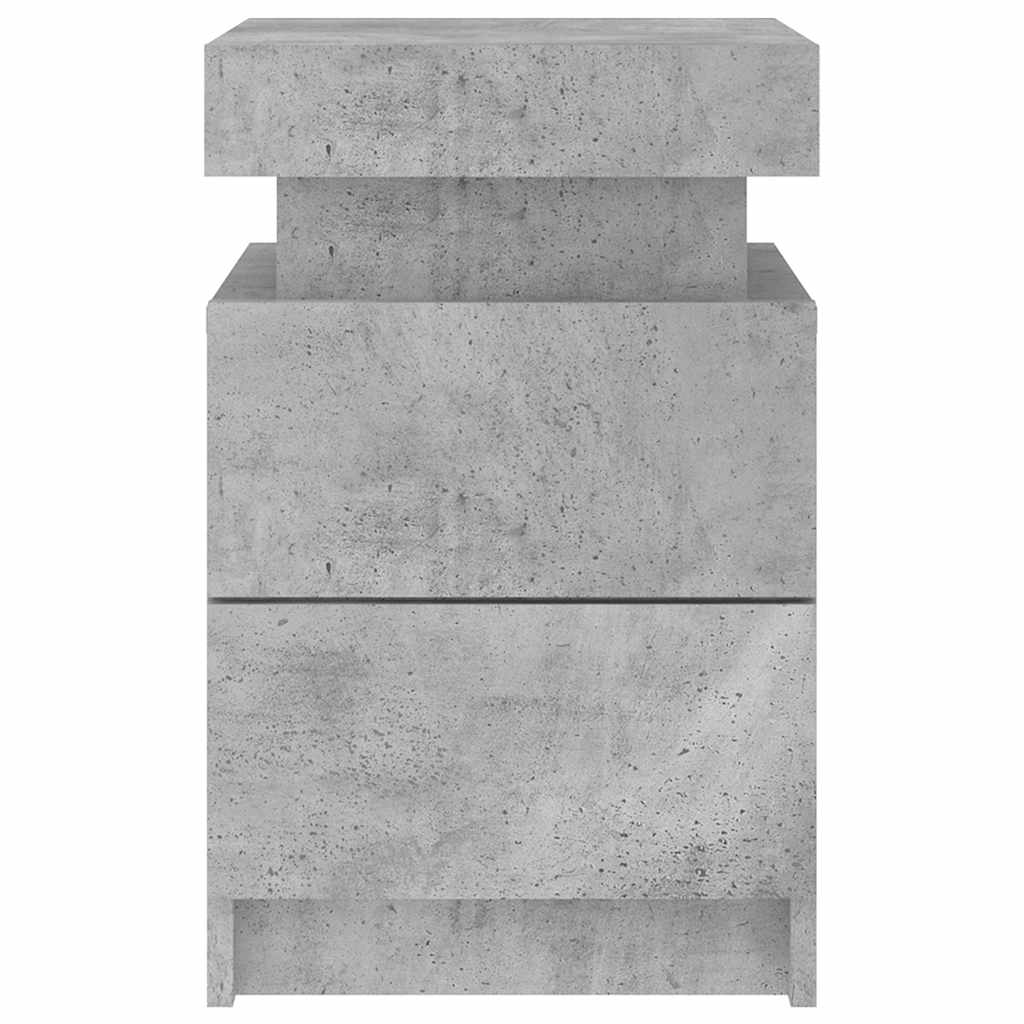 Noćni ormarići s LED svjetlima 2 kom boja betona 35x39x55 cm