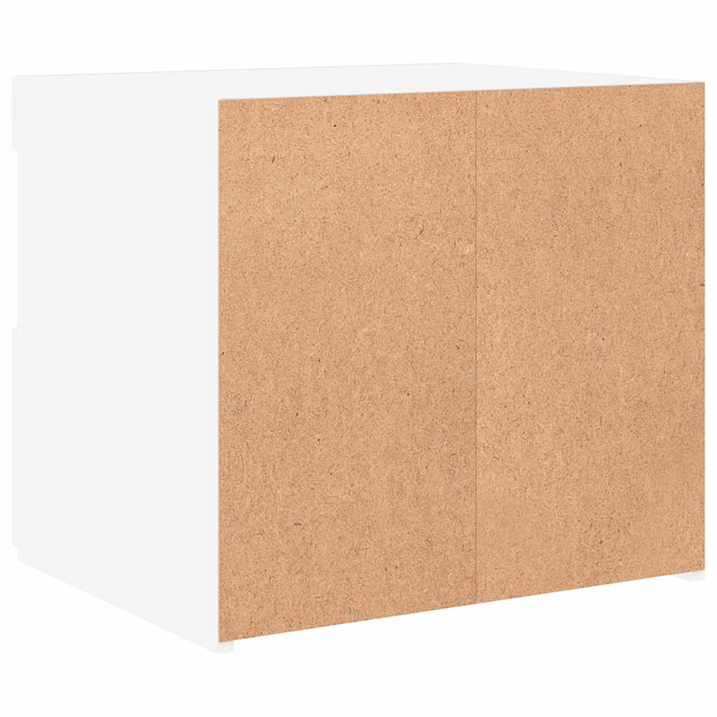 Noćni ormarić s LED svjetlima bijeli 50 x 40 x 45 cm