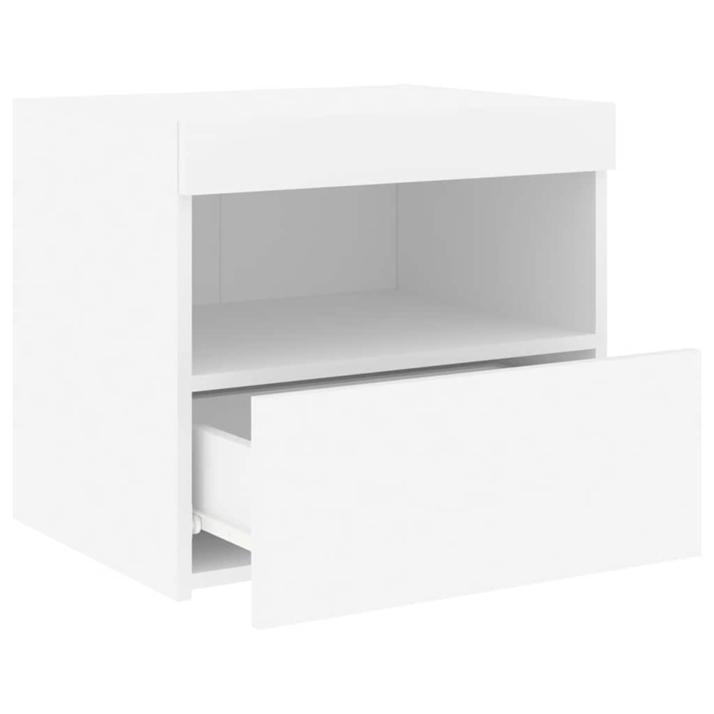 Noćni ormarići s LED svjetlima 2 kom bijeli 50 x 40 x 45 cm