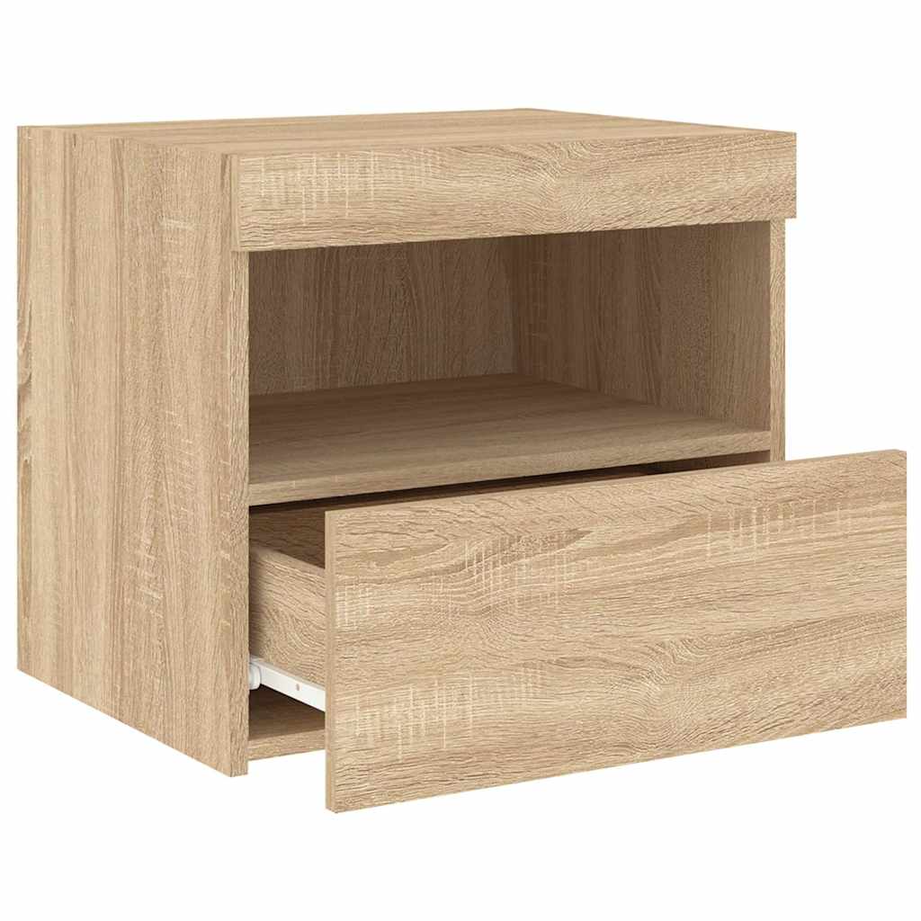 Noćni ormarići s LED svjetlima 2 kom boja hrasta 50x40x45 cm