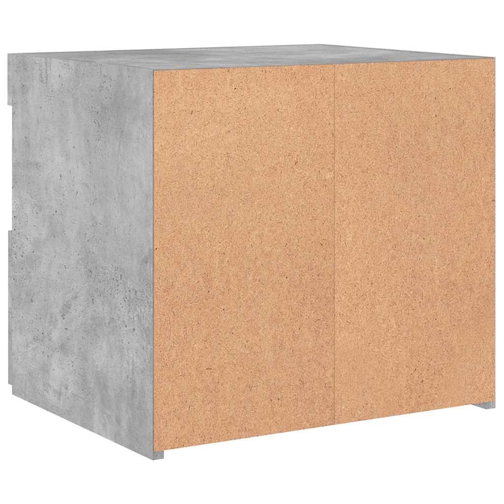 Noćni ormarići s LED svjetlima 2 kom boja betona 50x40x45 cm
