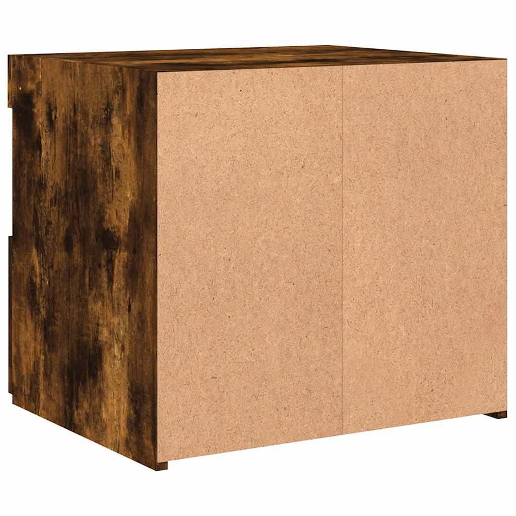 Noćni ormarići s LED svjetlima 2kom dimljeni hrast 50x40x45 cm