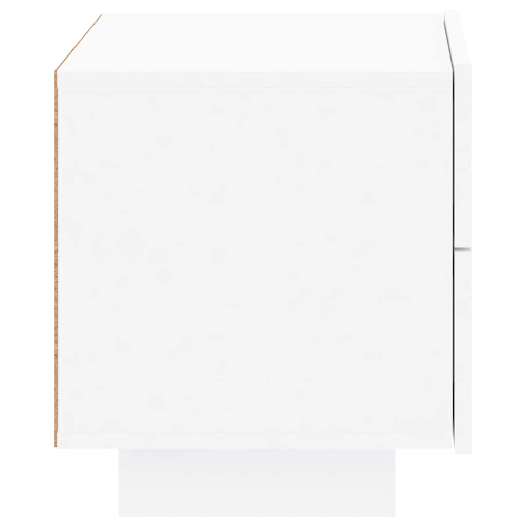 Noćni ormarić s LED svjetlima bijeli 70 x 36 x 40,5 cm
