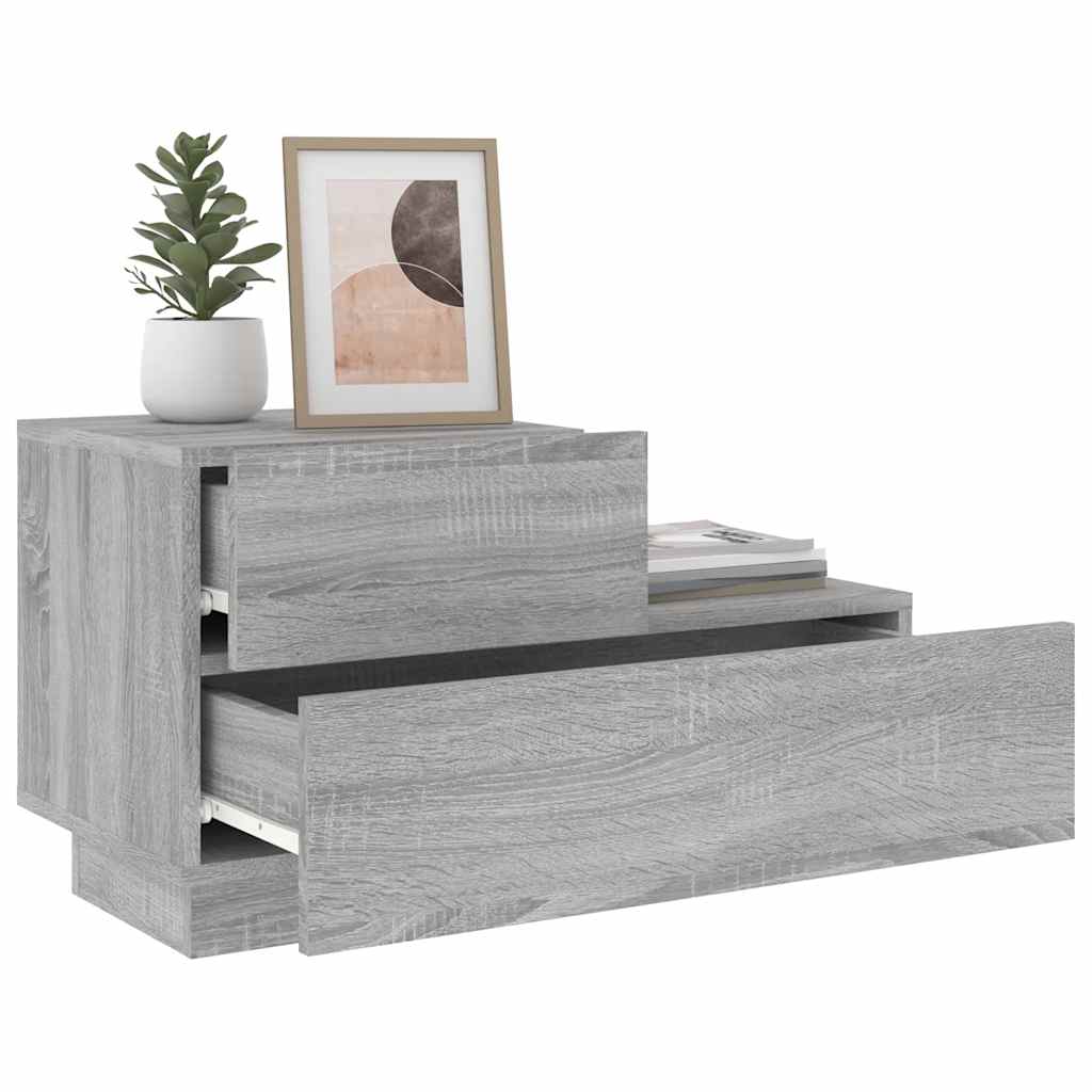 Noćni ormarić s LED svjetlima boja hrasta sonome 70x36x40,5 cm