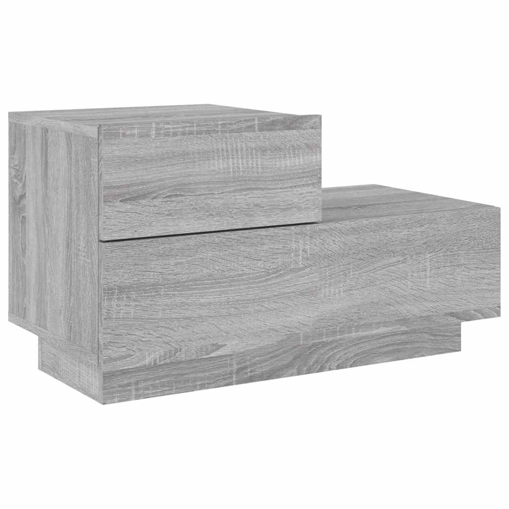 Noćni ormarić s LED svjetlima boja hrasta sonome 70x36x40,5 cm