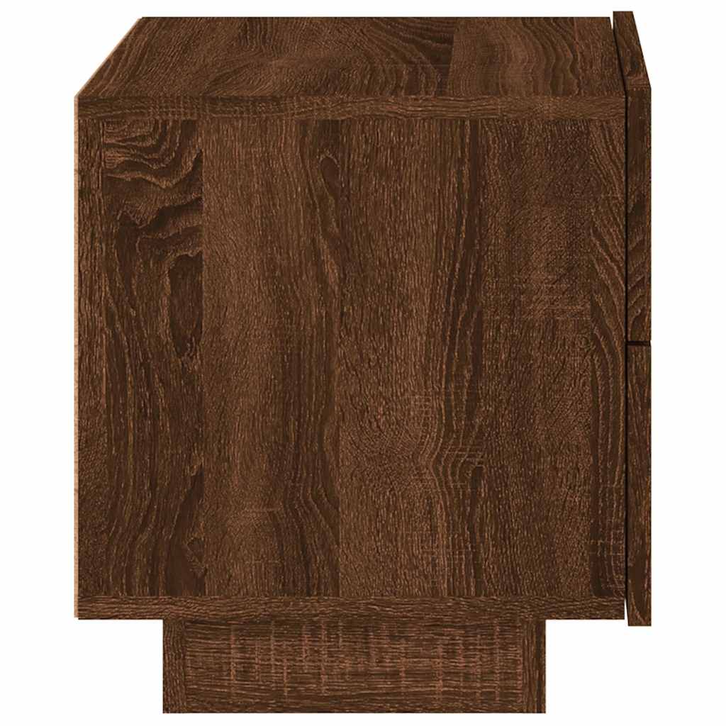 Noćni ormarić s LED svjetlima boja smeđeg hrasta 70x36x40,5 cm