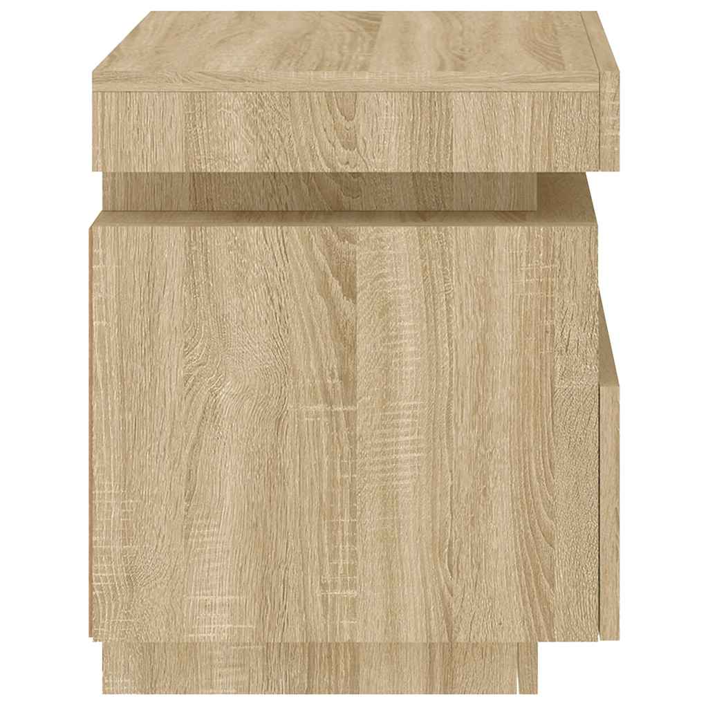 Noćni ormarić s LED svjetlima boja hrasta sonome 40x39x48,5 cm
