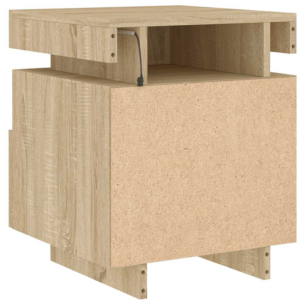 Noćni ormarić s LED svjetlima boja hrasta sonome 40x39x48,5 cm