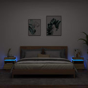 Noćni ormarići s LED svjetlima 2 kom boja hrasta 40x39x48,5 cm
