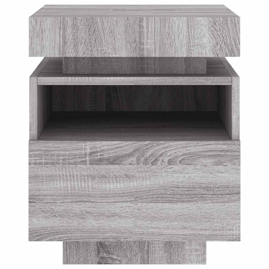 Noćni ormarići s LED svjetlima 2 kom boja hrasta 40x39x48,5 cm