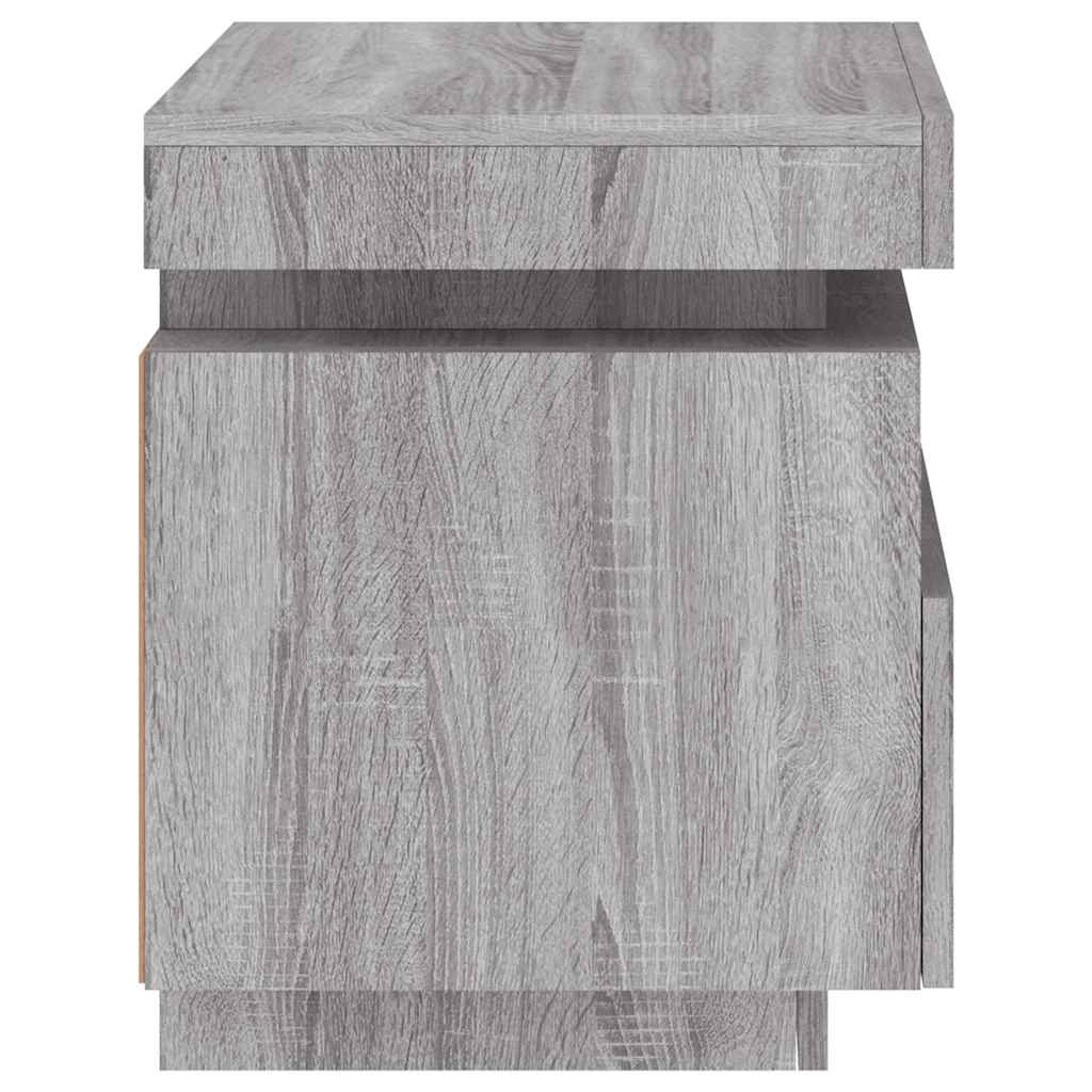 Noćni ormarići s LED svjetlima 2 kom boja hrasta 40x39x48,5 cm