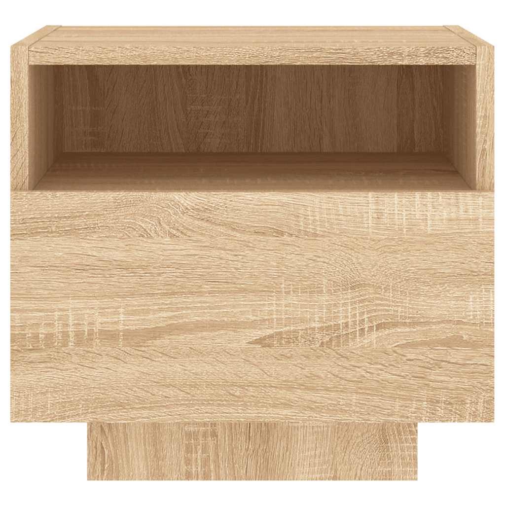 Noćni ormarići s LED svjetlima 2 kom boja hrasta 40x39x37 cm