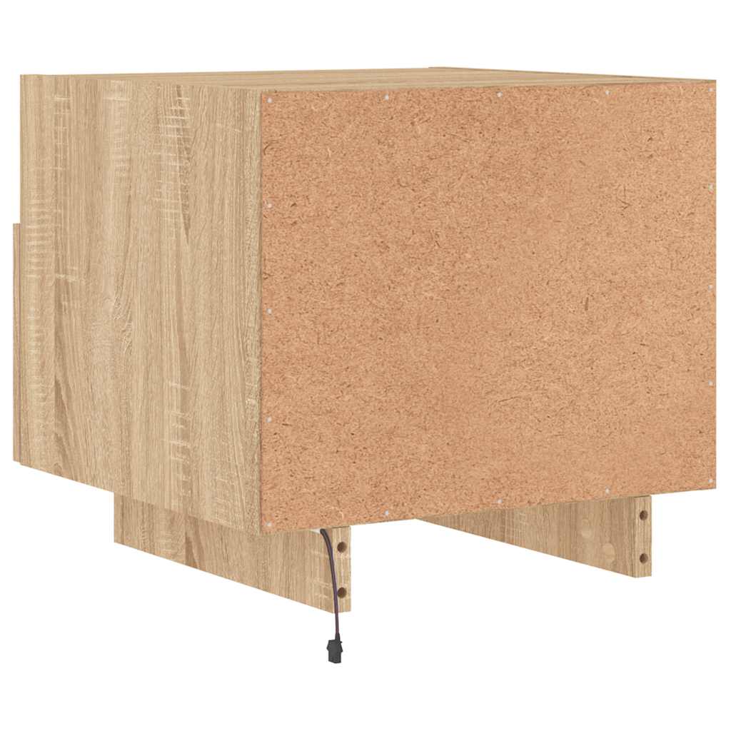 Noćni ormarići s LED svjetlima 2 kom boja hrasta 40x39x37 cm