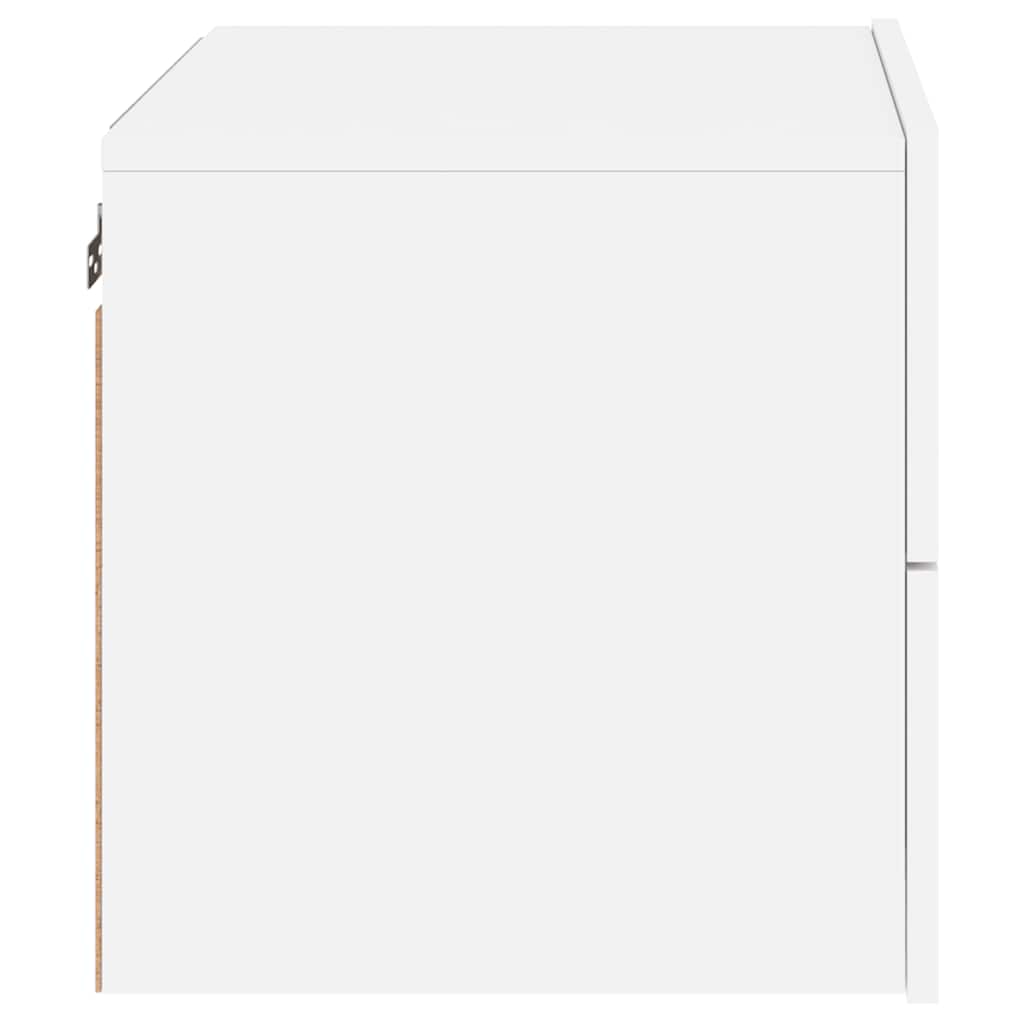 Zidni noćni ormarić s LED svjetlima bijeli