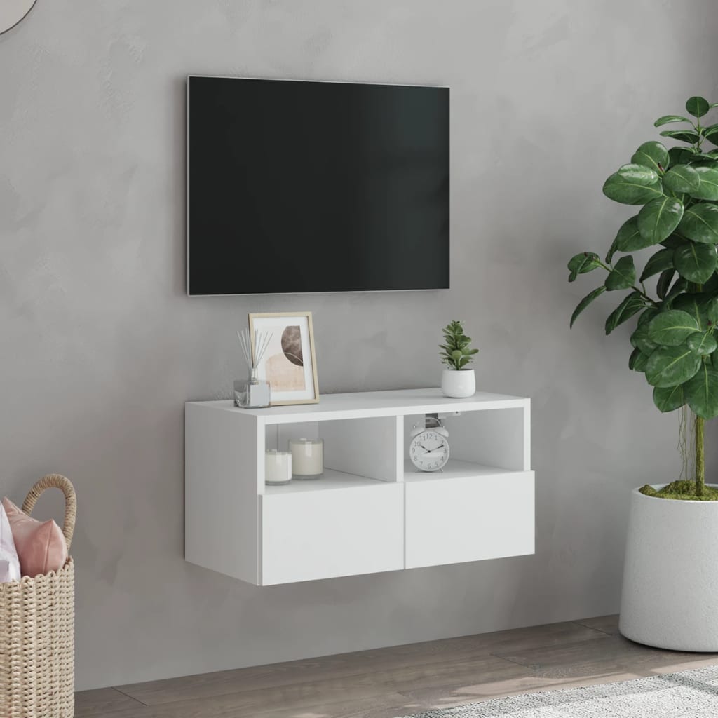 Zidni TV ormarić bijeli 60 x 30 x 30 cm od konstruiranog drva