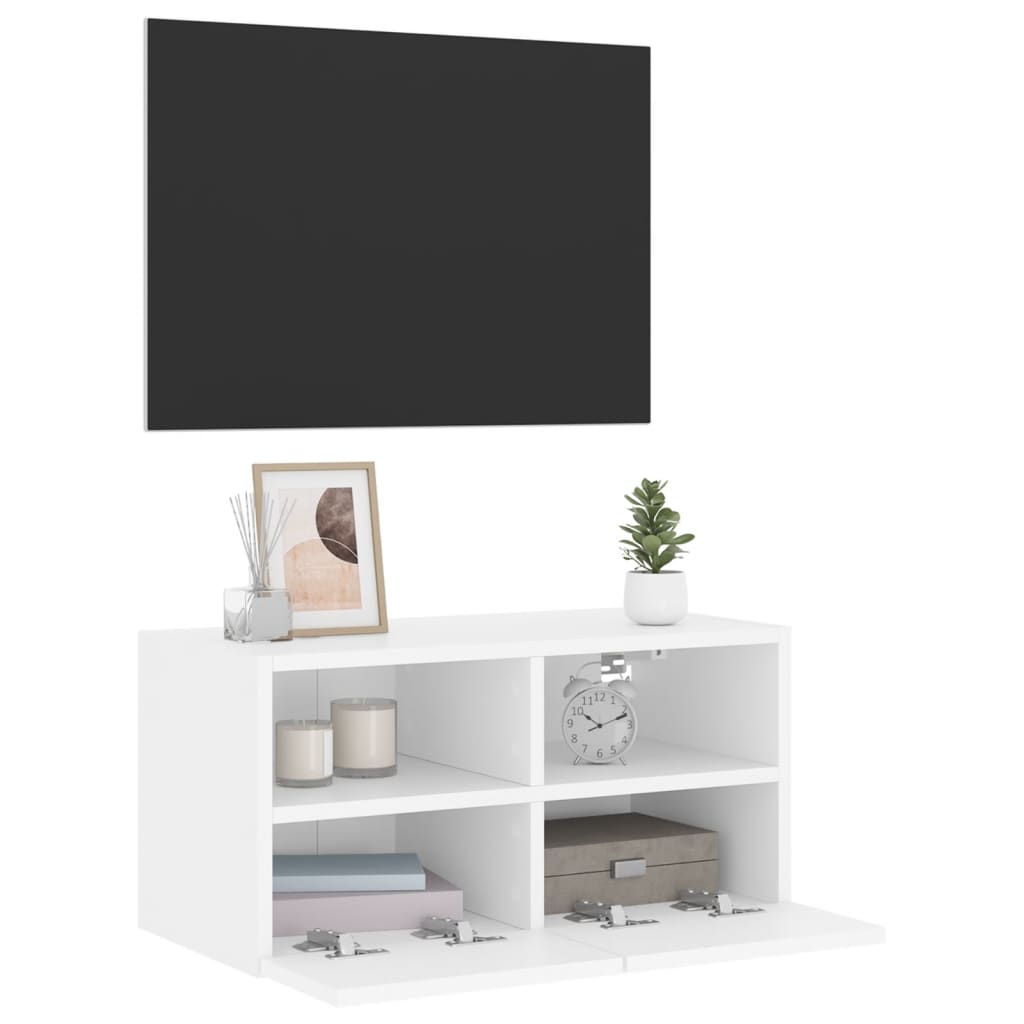 Zidni TV ormarić bijeli 60 x 30 x 30 cm od konstruiranog drva