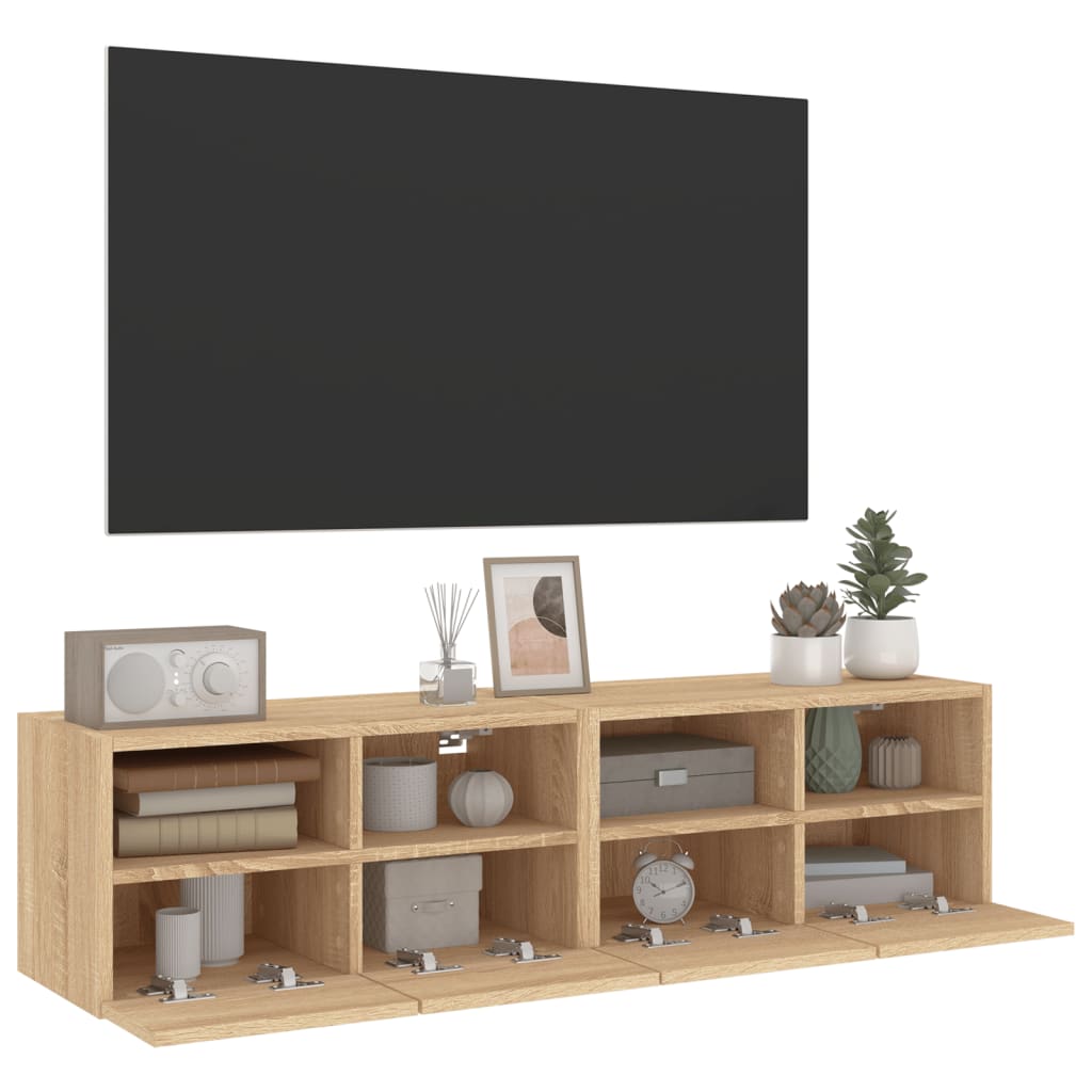 Zidni TV ormarići 2 kom boja hrasta 60 x 30 x 30 cm drveni