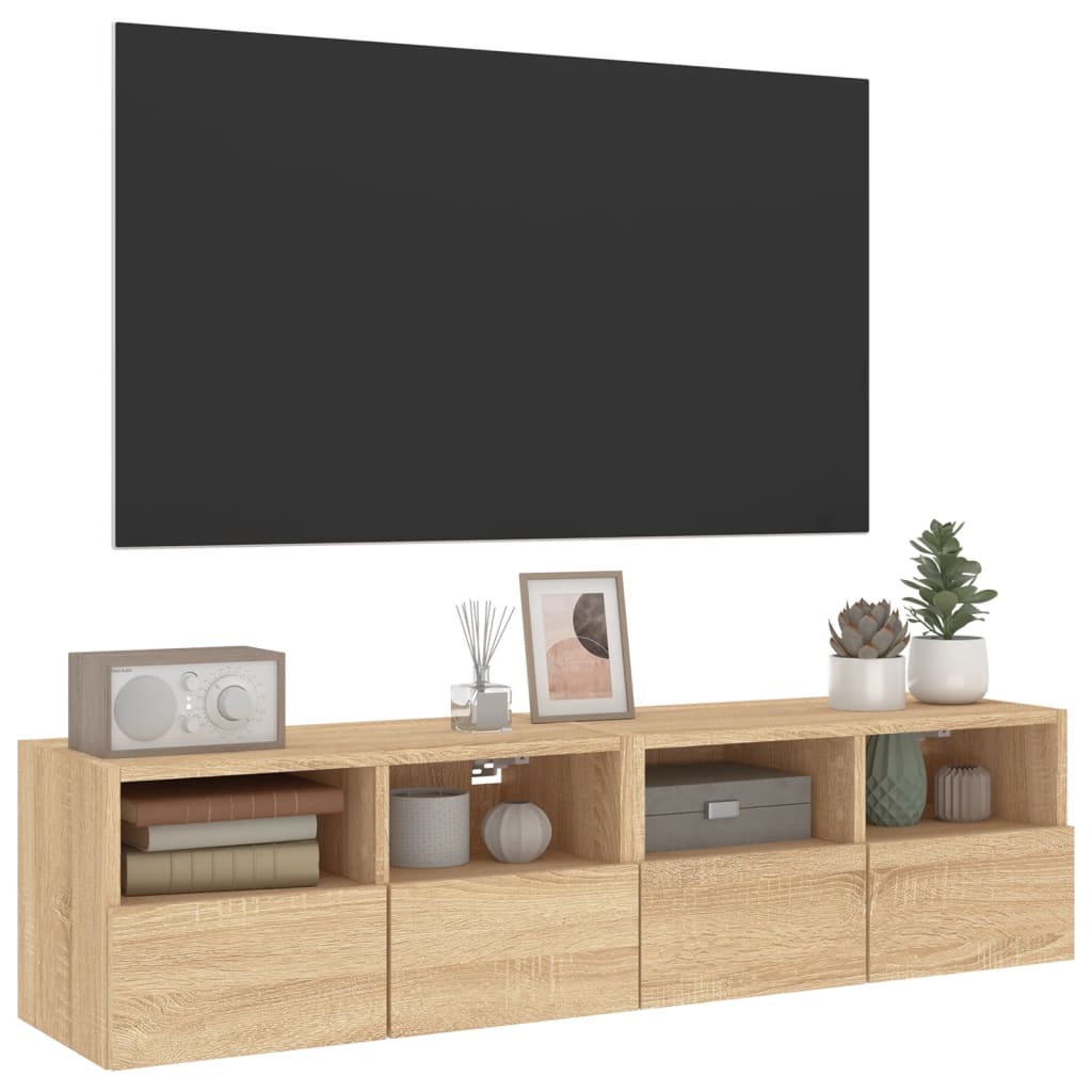 Zidni TV ormarići 2 kom boja hrasta 60 x 30 x 30 cm drveni
