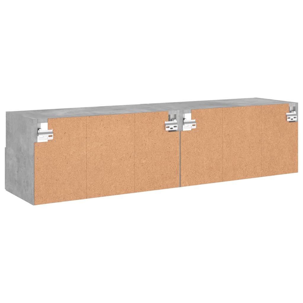 Zidni TV ormarići 2 kom siva boja betona 60x30x30 cm drveni