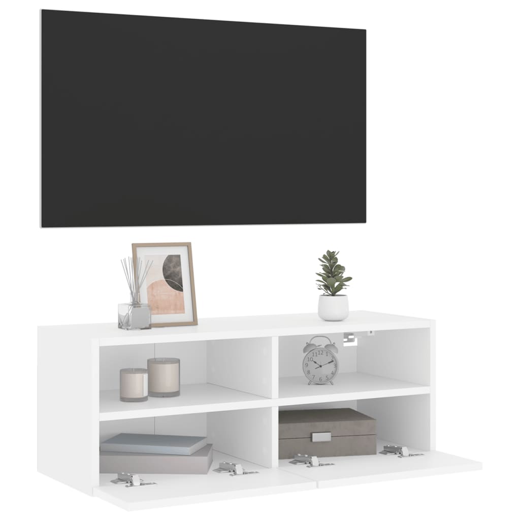 Zidni TV ormarić bijeli 80 x 30 x 30 cm od konstruiranog drva